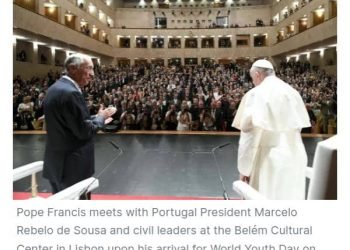 World Youth Day 2023:Pope Francis arrives Lisbon,urges promotion of peace,families and environment