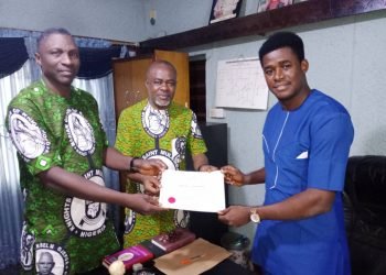 Archbishop Okeke receives KSM 70th Anniversary Award on Archbishop Charles Heerey.