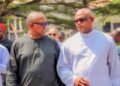 Mr Peter Obi & his brother, Fr Fabian Obi (Rector) at the Blessed Tansi Major Seminary, Onitsha on Sunday 21st January 2024.