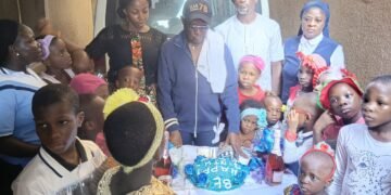78 years old Catholic Knight celebrates birthday with mentally and physically challenged children,says,”I was motivated by Archbishop Okeke’s love for the less privileged”