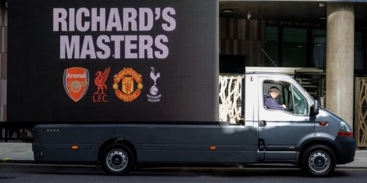 Man City fans stage protest outside Premier League headquarters