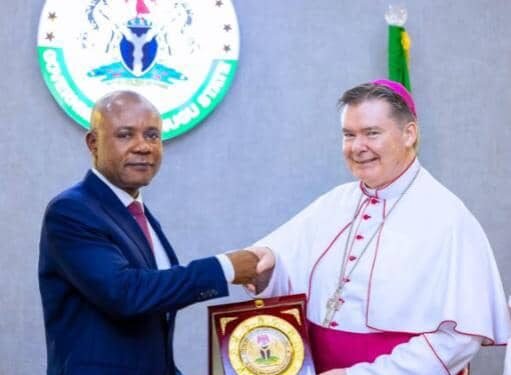 Vatican State Ambassador extols Gov Mbah’s values in promoting humanity