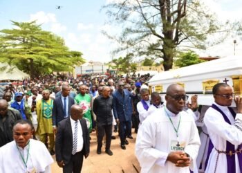 Obi Joins Clergy, Faithful for Burial of Late Bishop Chukwu