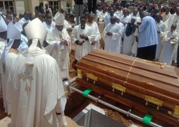 Our hearts are heavy with tears – Bishop Daboh admits, as Fr. Sebastine returns to dust